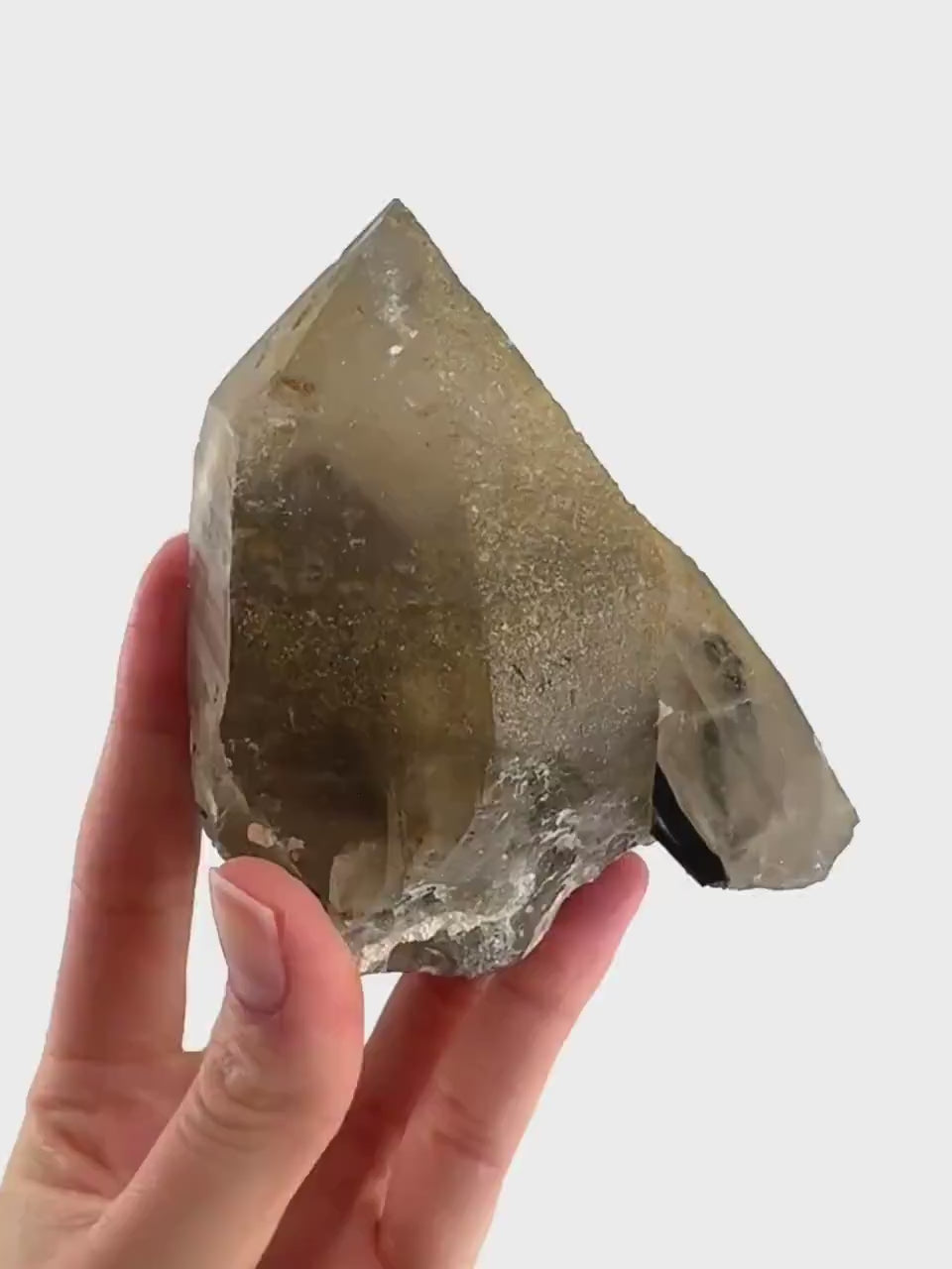 Black Tourmaline on Smoky Quartz | schorl crystal cluster, mineral specimen from Namibia