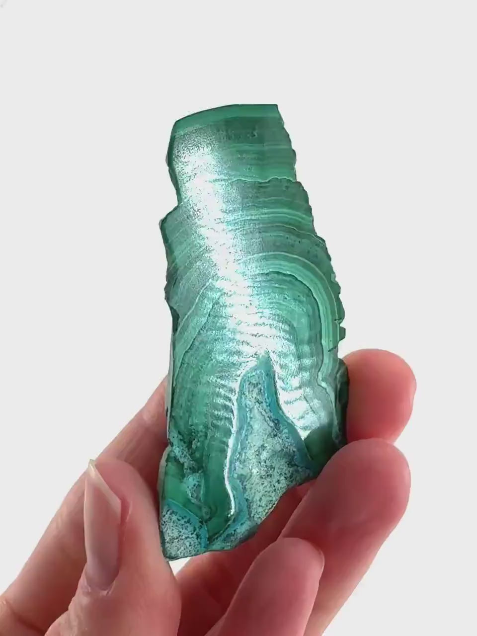 Malachite & Chrysocolla Slice | Polished Malacolla Crystal Slab