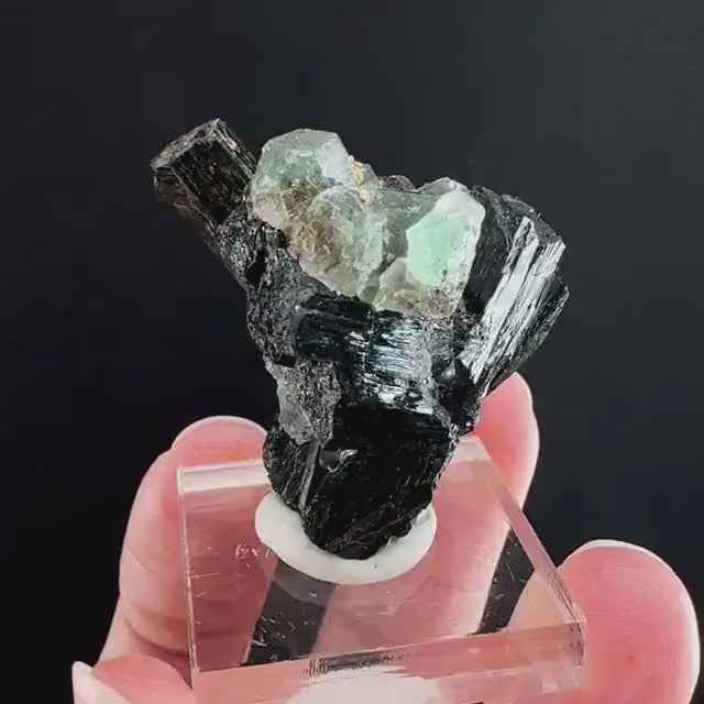 Fluorite w/ Schorl (Erongo, Namibia) | Lollipop Pocket, fluorite cluster, green fluorite, mineral specimen