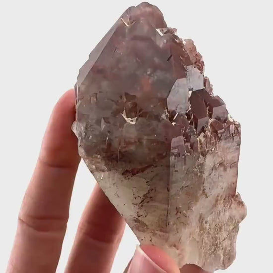Red Hematite Quartz (Zimbabwe) | fire quartz crystal, red phantom quartz, mineral specimen