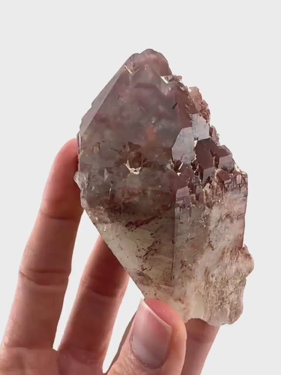 Red Hematite Quartz (Zimbabwe) | fire quartz crystal, red phantom quartz, mineral specimen