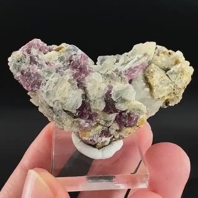 Spinel on Calcite Matrix | Natural red UV reactive crystal, mineral specimen from Afghanistan