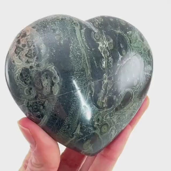 Kambaba Jasper Heart, crystal heart, heart shaped crystal, kambaba palm stone, Kambaba Jasper Palmstone