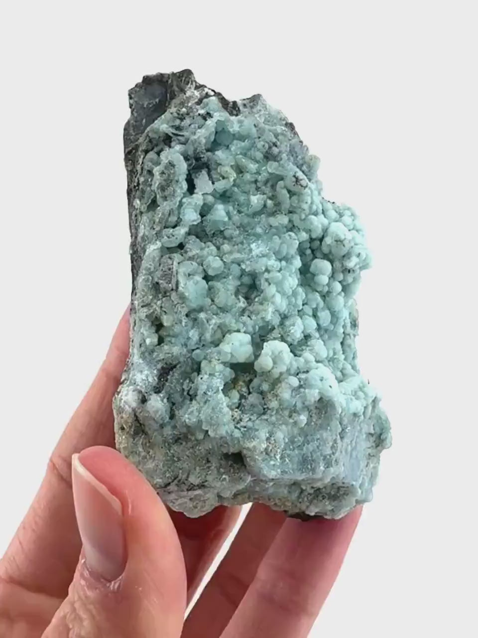 Blue Gibbsite | botryoidal gibbsite crystal, mineral specimen