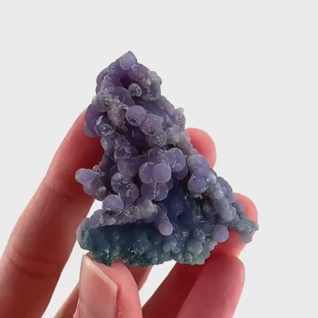 Grape Agate | botryoidal crystal cluster, purple mineral specimen from Indonesia