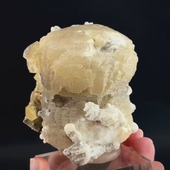 Witherite w/ Calcite | UV-reactive crystal, fluorescent mineral specimen from Illinois, USA