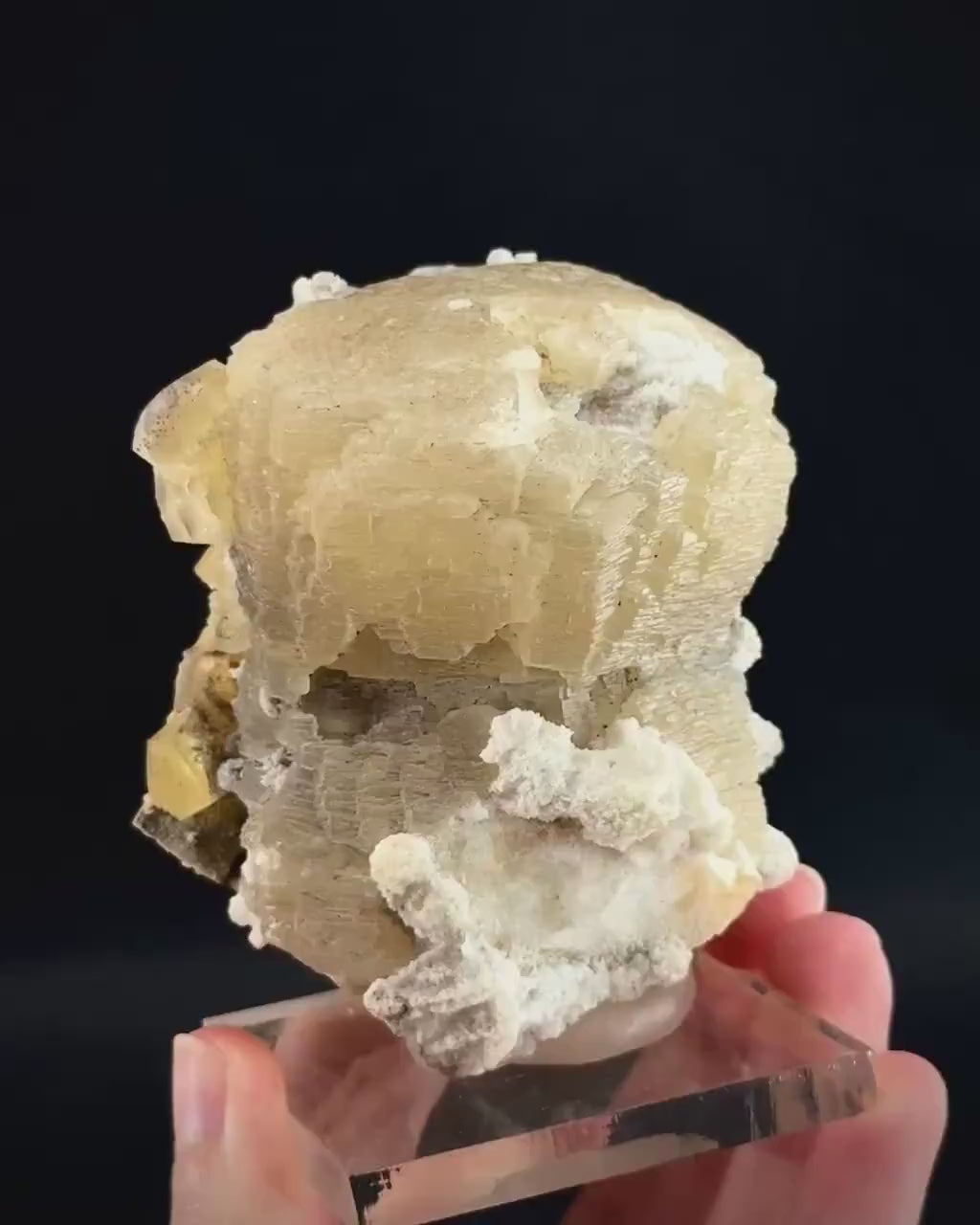 Witherite w/ Calcite | UV-reactive crystal, fluorescent mineral specimen from Illinois, USA