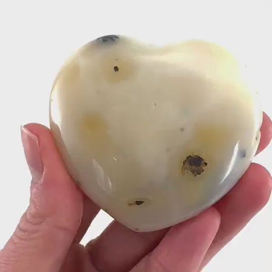 Dendritic agate heart, dendritic agate, crystal heart, dendritic agate palm stone