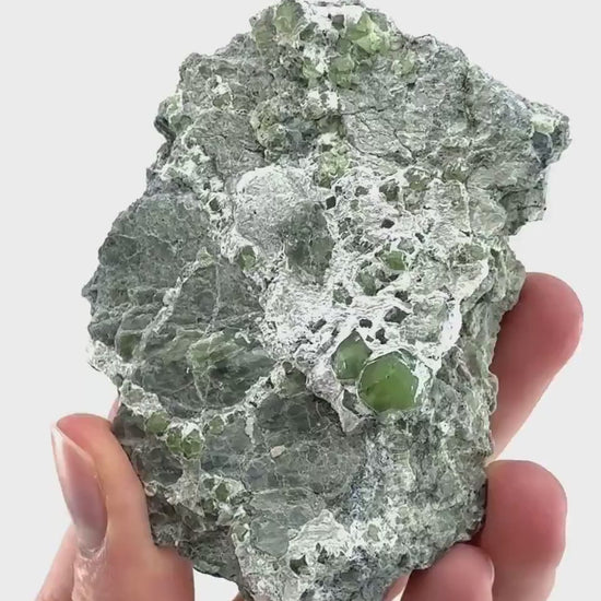 Demantoid Garnet on Matrix | raw green garnet crystal, mineral specimen (Pakistan)