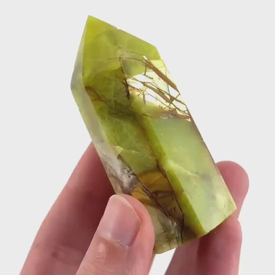 Green Opal Point | Polished Green Natural Crystal Tower (Heart Chakra)