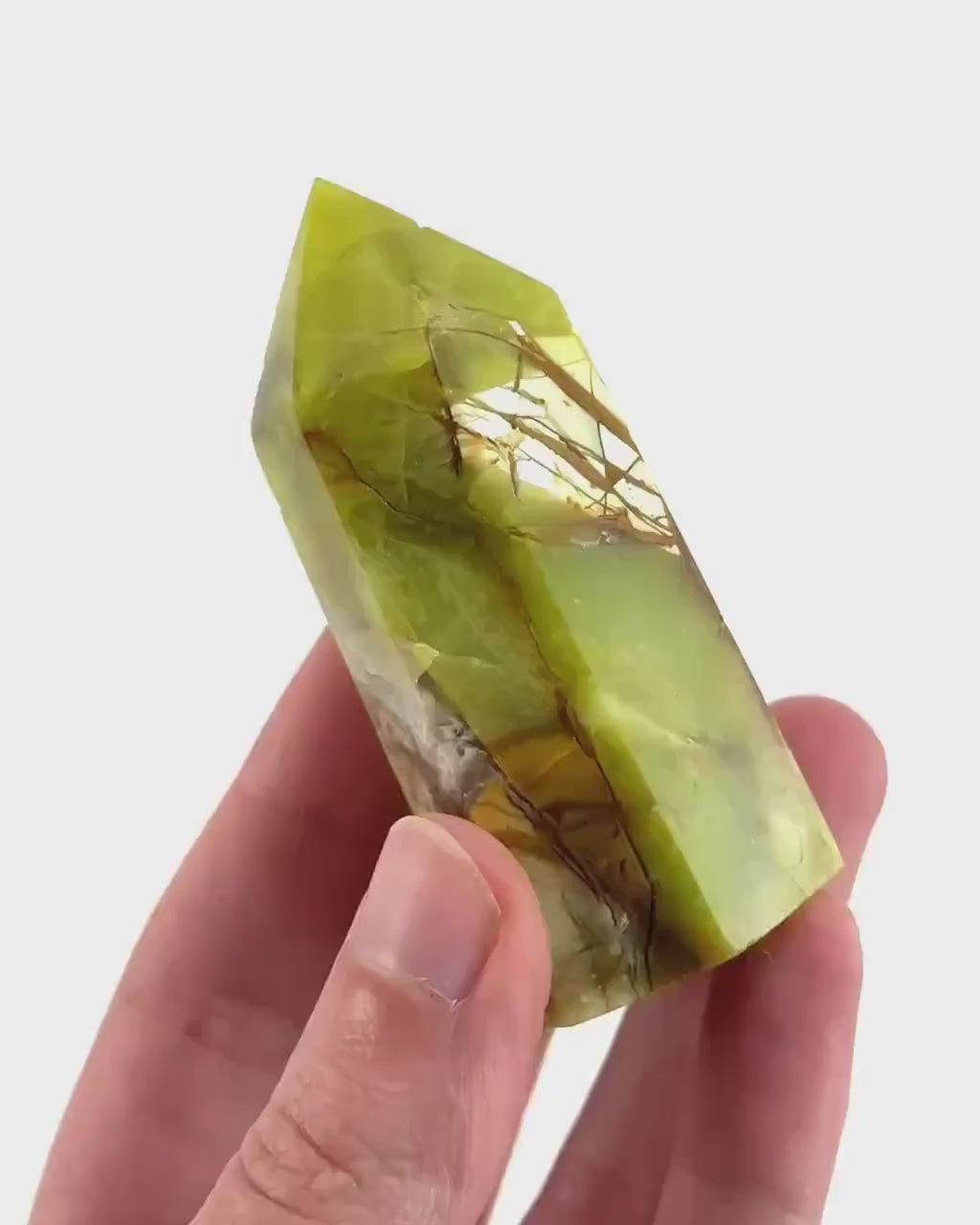Green Opal Point | Polished Green Natural Crystal Tower (Heart Chakra)