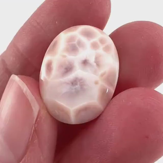 Pink Natrolite Gemstone Cabochon
