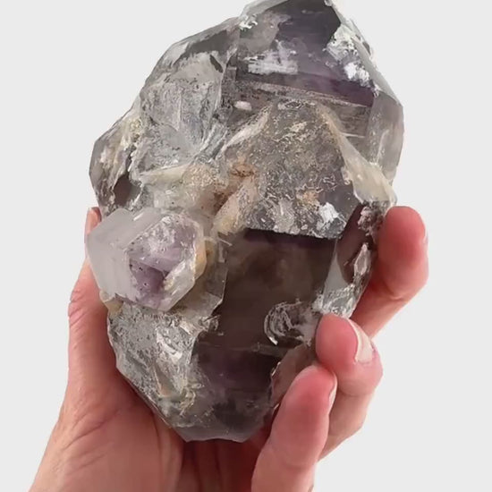 Elestial Smoky Amethyst (Madagascar), amethyst crystal, amethyst point, natural amethyst, purple amethyst