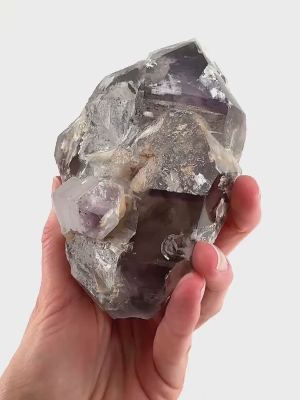 Elestial Smoky Amethyst (Madagascar), amethyst crystal, amethyst point, natural amethyst, purple amethyst