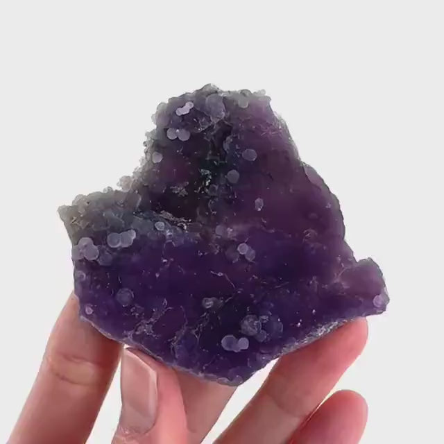 Grape Agate | botryoidal crystal cluster, purple mineral specimen from Indonesia