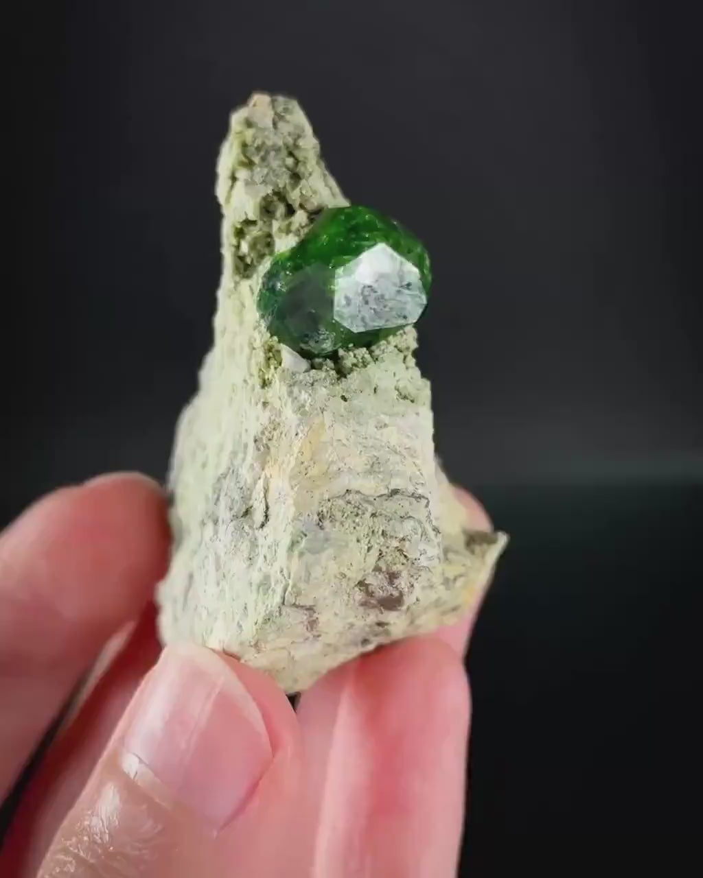 Demantoid Garnet on Matrix (BeIqeys Mountain) | green demantoid garnet crystal, rare mineral specimen