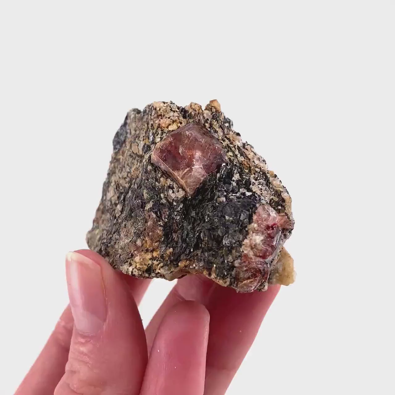 Red Zircon on Matrix (Pakistan) | natural red zircon, raw zircon, zircon crystal, natural crystal, mineral specimen, rare crystals