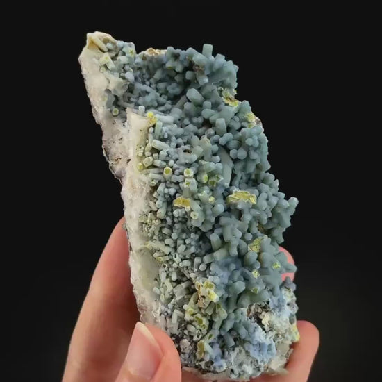Plumbogummite | blue pyromorphite pseudomorph crystal, rare mineral specimen