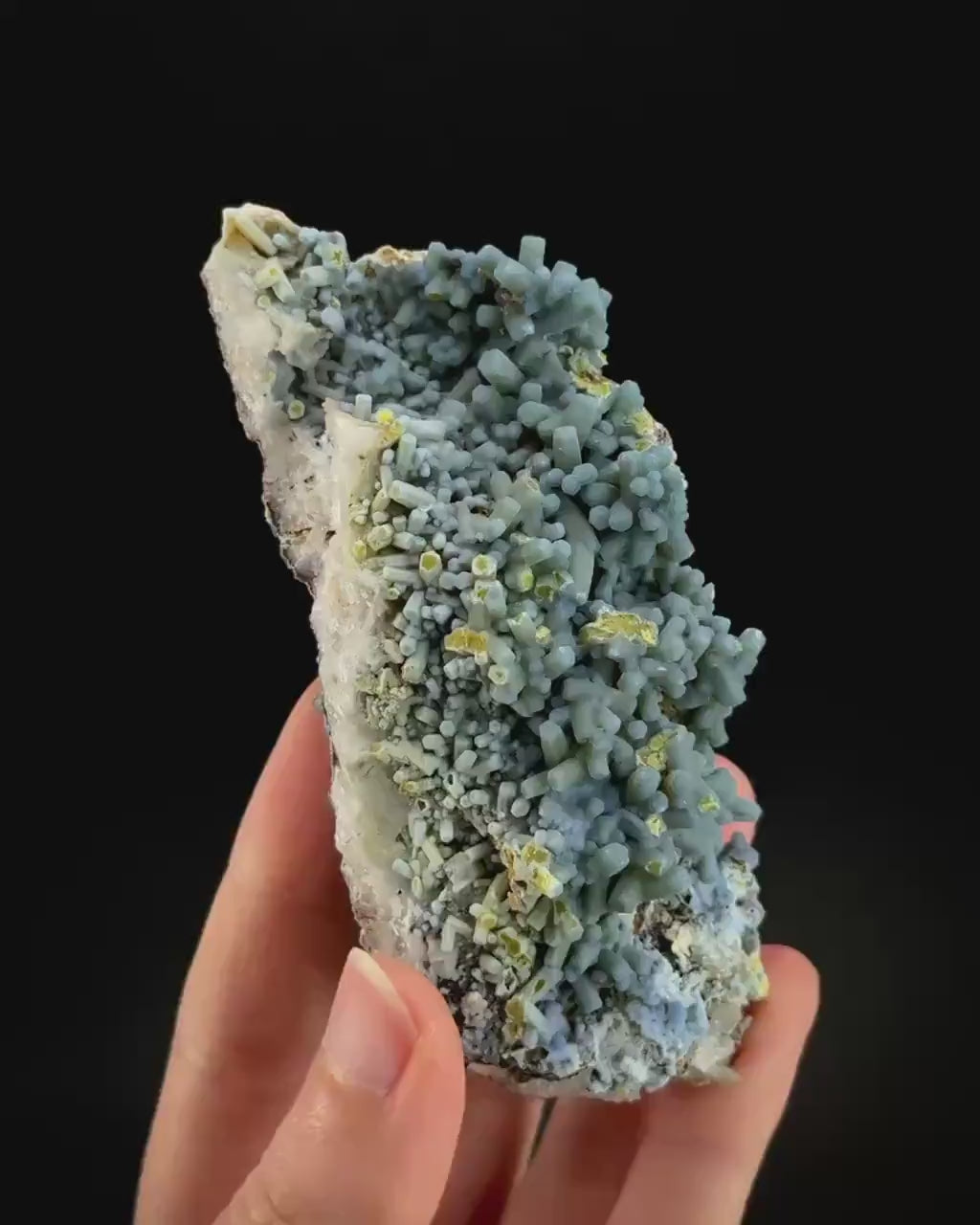 Plumbogummite | blue pyromorphite pseudomorph crystal, rare mineral specimen