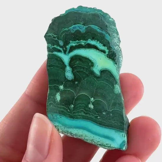 Malachite & Chrysocolla Slice | Polished Malacolla Crystal Slab