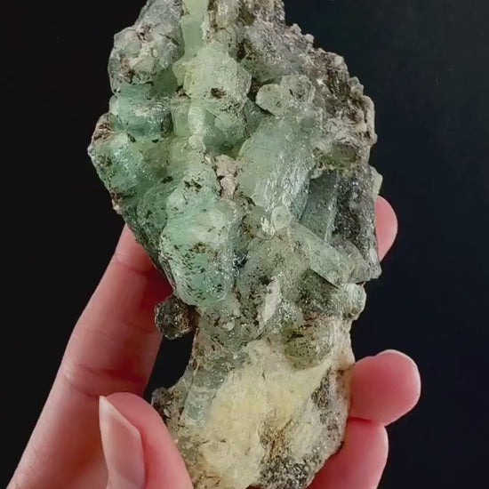 Natural Emerald on Matrix (Pakistan) | beryl var. emerald, green emerald, raw emerald, emerald crystal, mineral specimen
