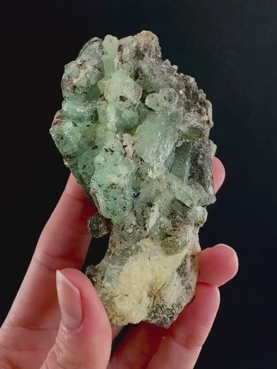 Natural Emerald on Matrix (Pakistan) | beryl var. emerald, green emerald, raw emerald, emerald crystal, mineral specimen
