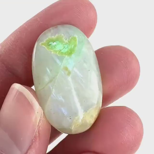 Flashy Garnierite Cabochon | Green Moonstone Gemstone