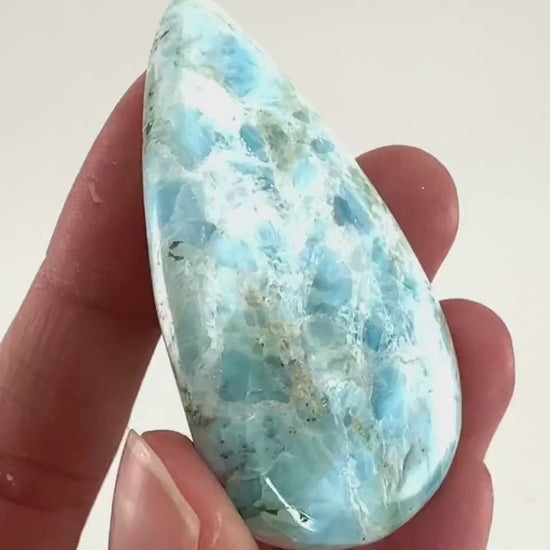 Larimar Cabochon, blue larimar cabochon, gemstone cabochon, larimar crystal, larimar cab, polished larimar