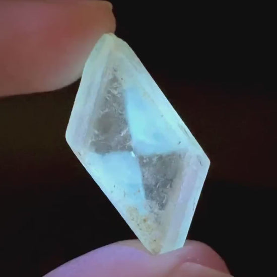 Hourglass Selenite | Phosphorescent UV Reactive Gypsum Crystal from Canada