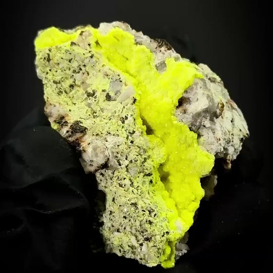 Autun | fluorescent UV reactive crystal, rare mineral specimen from Portugal