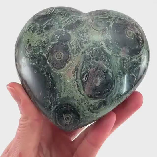 Kambaba Jasper Heart, crystal heart, heart shaped crystal, kambaba palm stone, Kambaba Jasper Palmstone