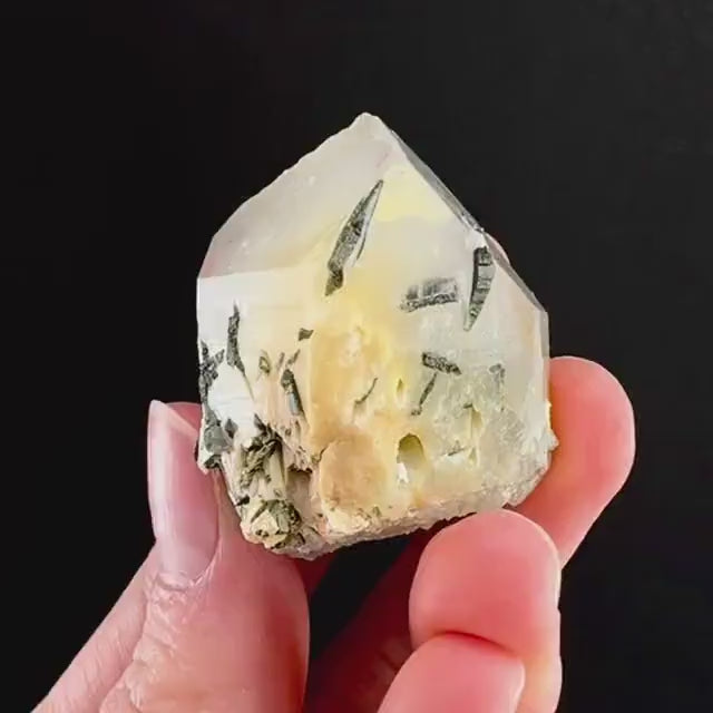 Yellow Bone Quartz & Epidote (Pakistan) | bone quartz, epidote quartz, green epidote, mango quartz