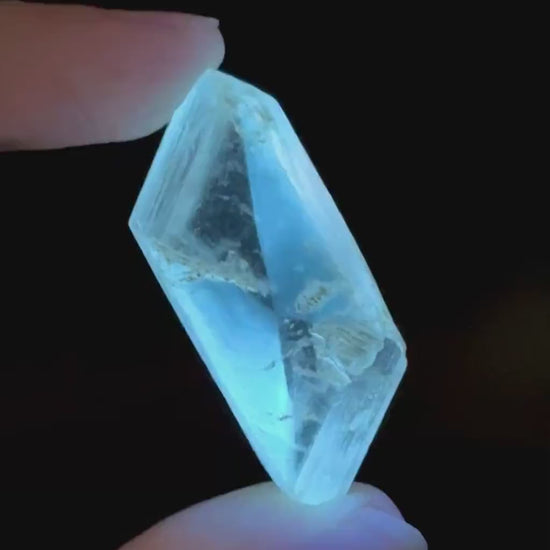 Hourglass Selenite | Phosphorescent UV Reactive Gypsum Crystal from Canada