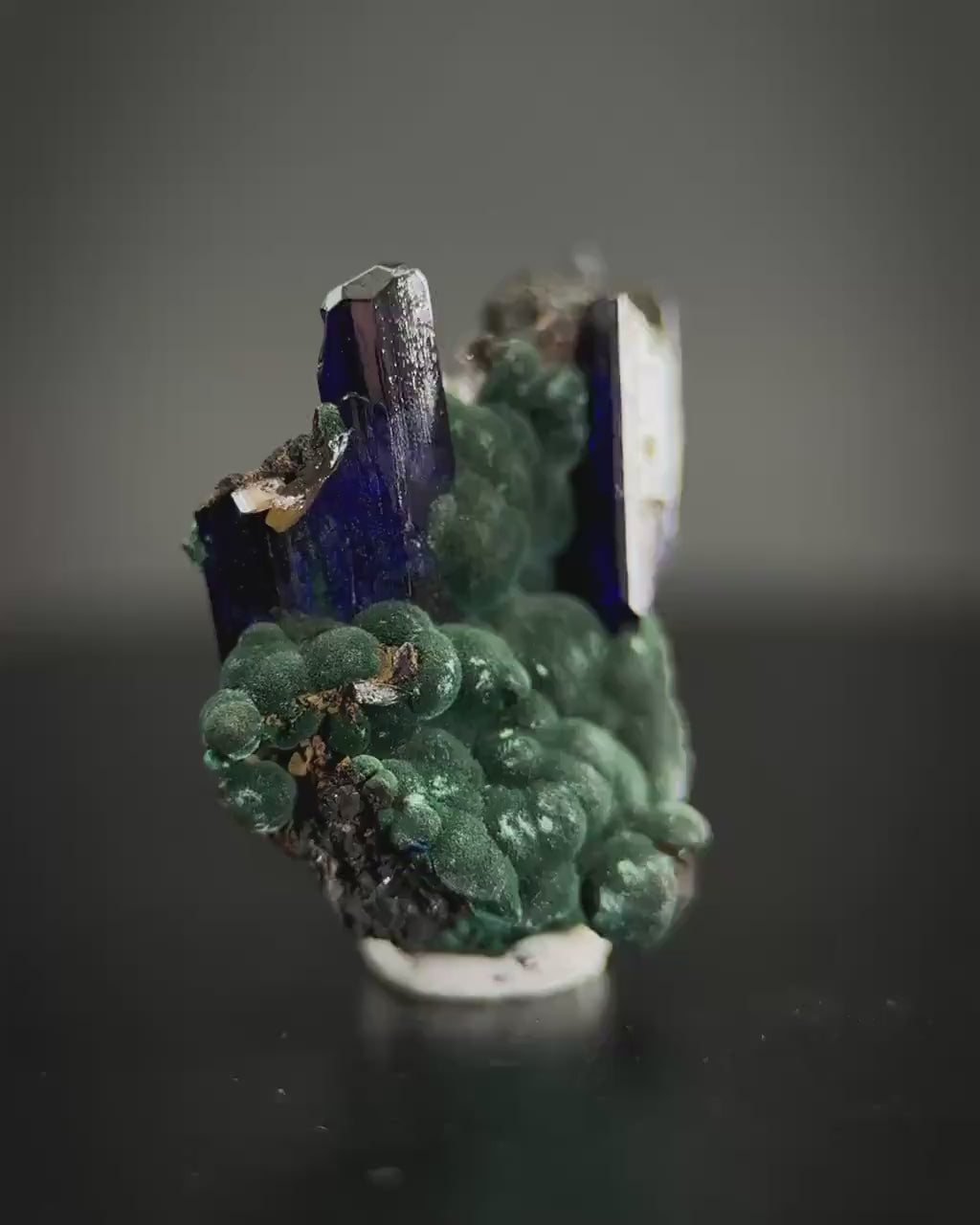 Azurite with Malachite | blue crystal, mineral specimen from Tsumeb Mine, Namibia