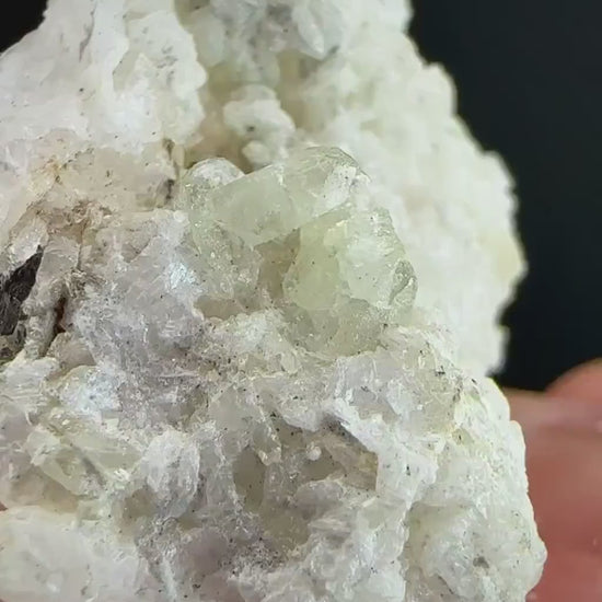 Rare! Herderite on Albite (Pakistan) | green herderite crystal, natural crystals, mineral specimen, herderite on matrix