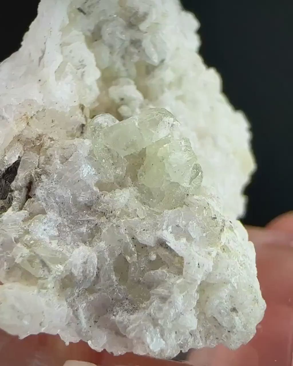 Rare! Herderite on Albite (Pakistan) | green herderite crystal, natural crystals, mineral specimen, herderite on matrix