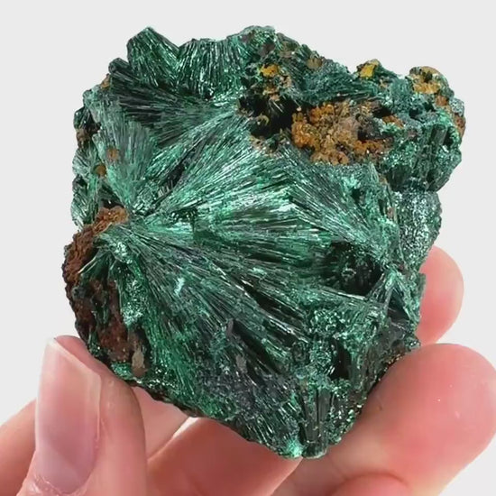 Fibrous Malachite (DR Congo) | raw green malachite crystal, mineral specimen
