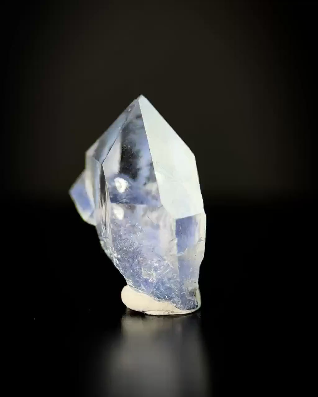 Dumortierite in Quartz | blue crystal point, rare mineral specimen from Brazil