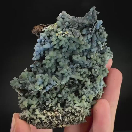 Plumbogummite | blue pyromorphite pseudomorph crystal, rare mineral specimen
