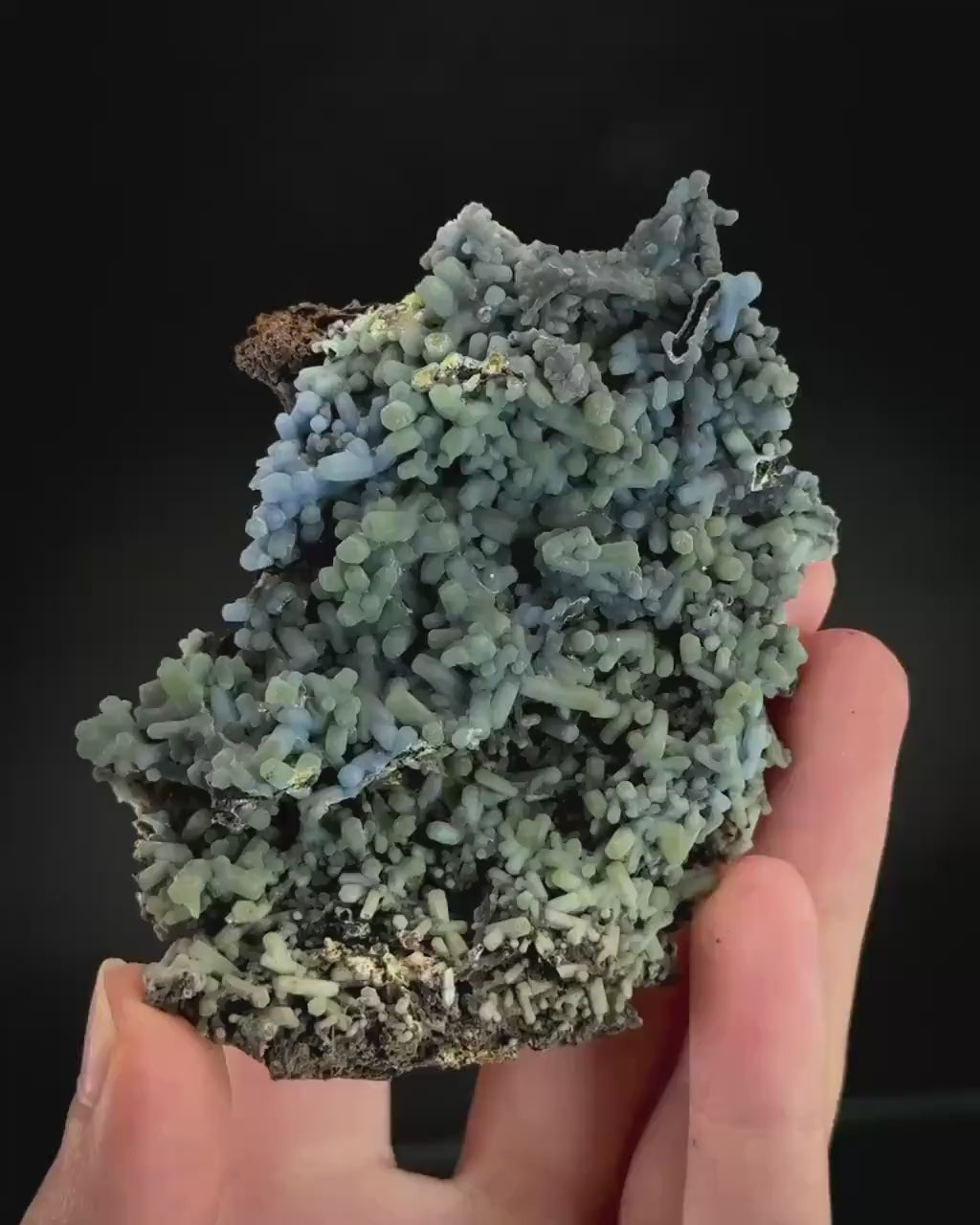 Plumbogummite | blue pyromorphite pseudomorph crystal, rare mineral specimen