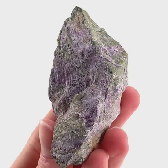 Stichtite | raw purple stichtite with serpentine, mineral specimen from South Africa