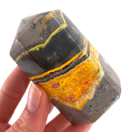 Bumblebee Jasper point, crystal point, bumblebee jasper tower